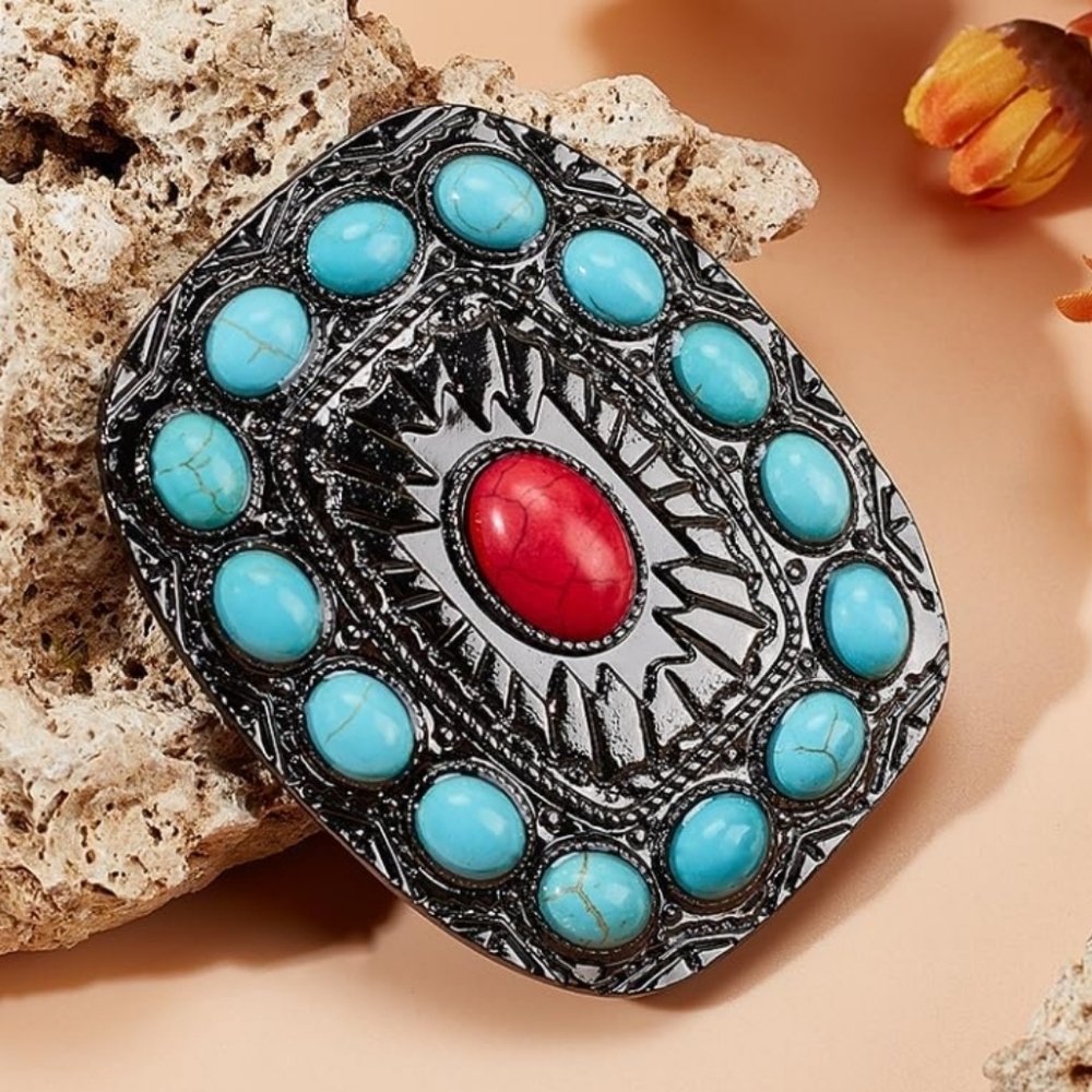 New Western turquoise color Belt Buckle 2 Color Choices